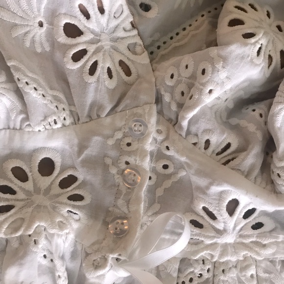 For Love & Lemons Eyelet Dress White Size S/M - Picture 7 of 8